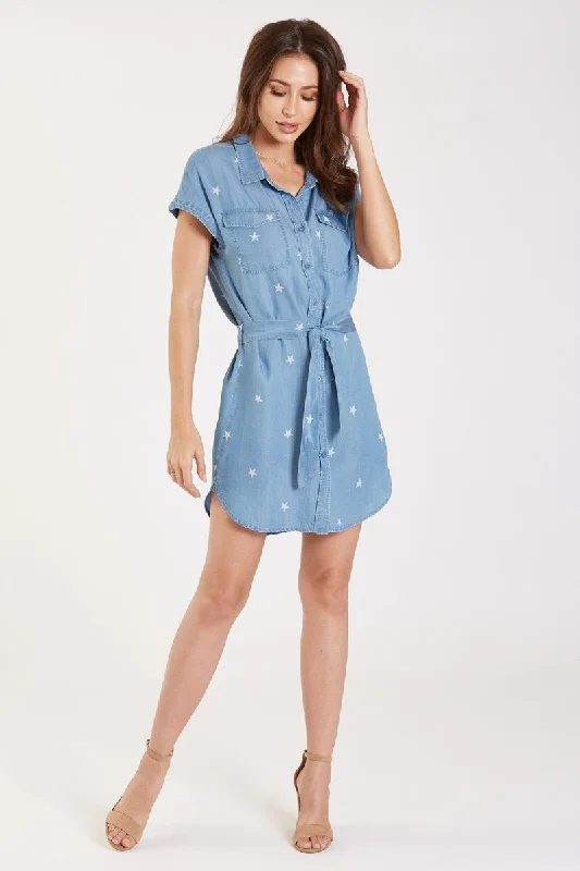 Empire Waist Women Dress to Accentuate the Bust and Conceal the WaistDear John Kelly Mini Star Print Shirt Dress