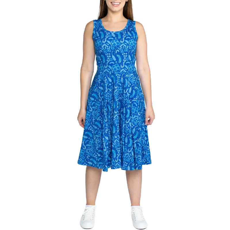 Mini Women Dress with a Short Hem for a Young and Trendy StyleMini Women Dress with a Short Hem for a Young and Trendy StylePaisley Bacteria Sleeveless Twirl Dress