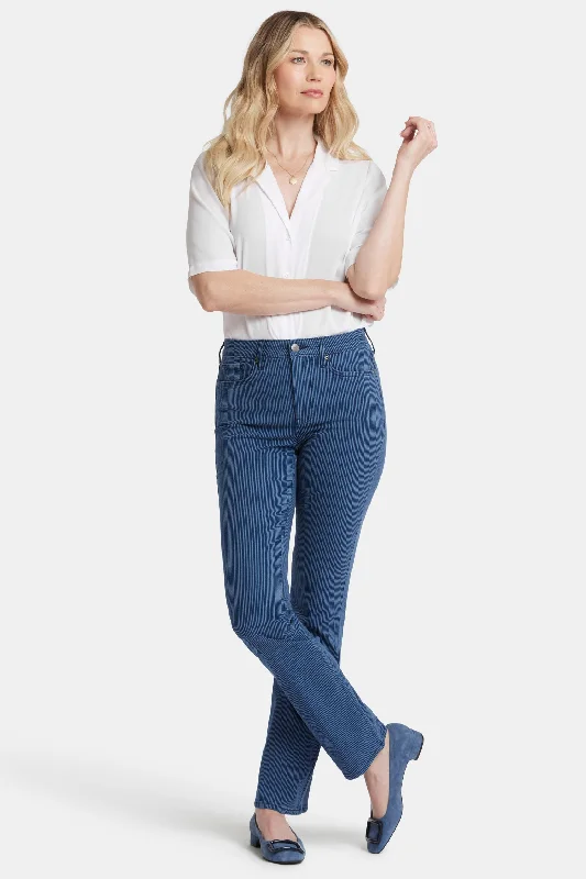 Dark - wash women jeans for a sophisticated and slimming effectBillie Mini Bootcut Jeans - Icy Stripe