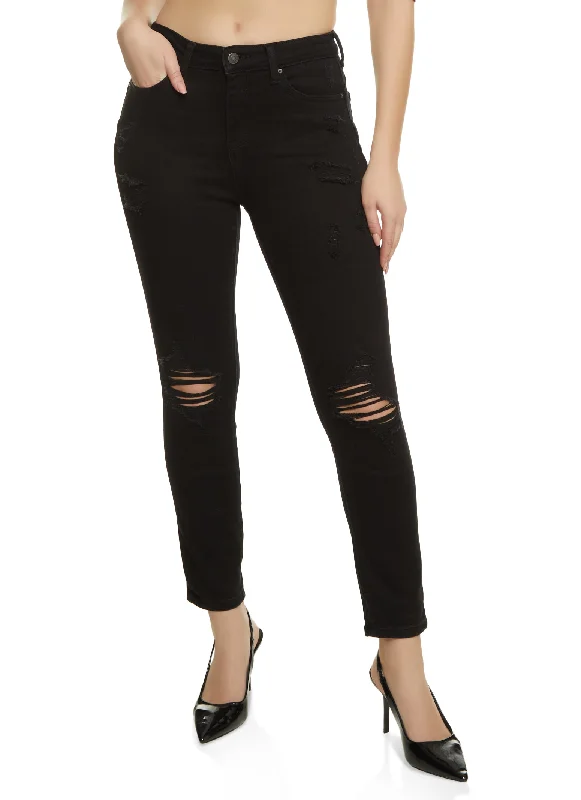 Skinny women jeans with a form - fitting designWAX Distressed Skinny Jeans