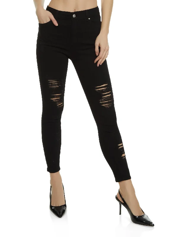 Light - wash women jeans for a fresh and summery appearanceWAX High Rise Distressed Skinny Jeans