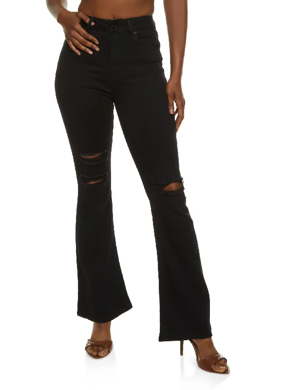 Wide - leg women jeans for a modern and relaxed vibeWAX Whiskered Flare Jeans