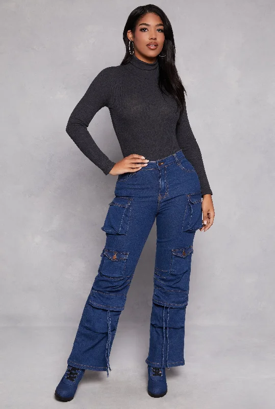 Wide - leg women jeans for a modern and relaxed vibeDaisy Denim High Waisted Cargo Pants