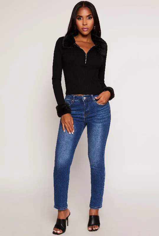 Light - wash women jeans for a fresh and summery appearanceWAX Whiskered Straight Leg Jeans