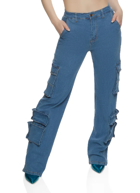 Colored women jeans in vibrant hues like red and yellowDenim Wide Leg Daisy Jeans