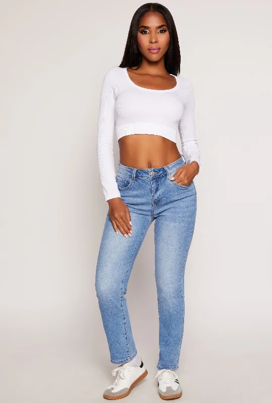 High - waisted women jeans for a flattering silhouetteWAX Whiskered Straight Leg Jeans