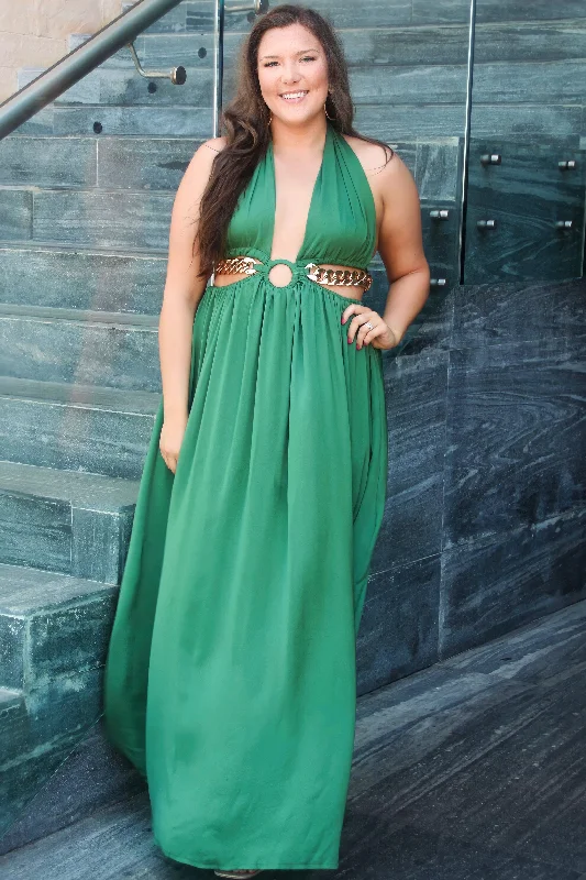 Off - the - Shoulder Women Dress for a Romantic and Feminine LookOff - the - Shoulder Women Dress for a Romantic and Feminine LookBali Babe Cutout Maxi Dress: Green