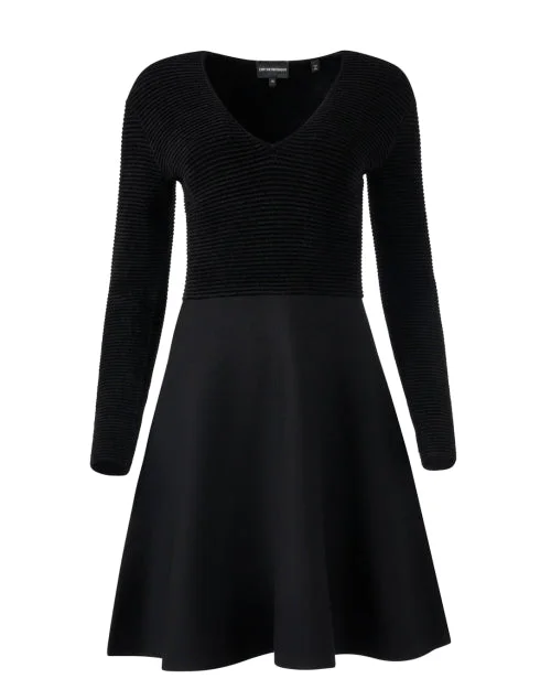 Shift Women Dress with a Simple and Classic Design for Everyday WearShift Women Dress with a Simple and Classic Design for Everyday WearBlack Ribbed Knit Dress