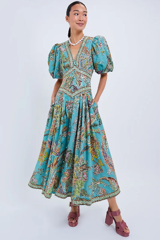 Empire Waist Women Dress to Accentuate the Bust and Conceal the WaistEmpire Waist Women Dress to Accentuate the Bust and Conceal the WaistBlue Franca Midi Dress