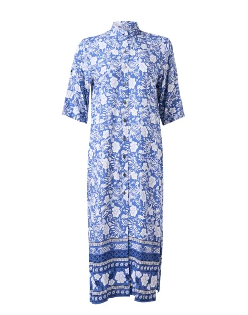 Off - the - Shoulder Women Dress for a Romantic and Feminine LookOff - the - Shoulder Women Dress for a Romantic and Feminine LookDay Break Blue Floral Print Shirt Dress