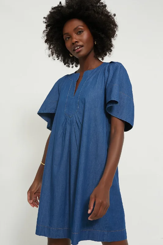 Off - the - Shoulder Women Dress for a Romantic and Feminine LookOff - the - Shoulder Women Dress for a Romantic and Feminine LookDenim Finley Flutter Sleeve Dress