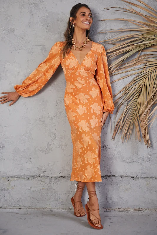 Shift Women Dress with a Simple and Classic Design for Everyday WearShift Women Dress with a Simple and Classic Design for Everyday WearEndless Possibilities Maxi Dress Orange