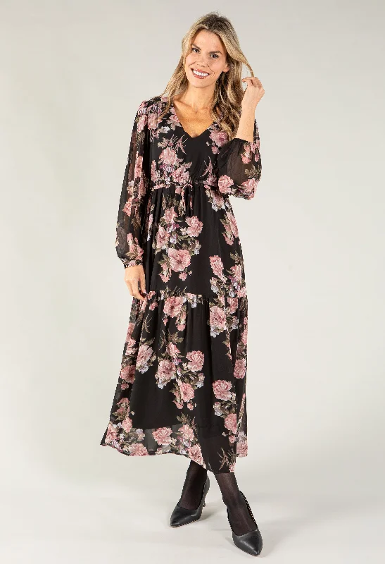 Off - the - Shoulder Women Dress for a Romantic and Feminine LookOff - the - Shoulder Women Dress for a Romantic and Feminine LookFloral Drawstring Waist Dress