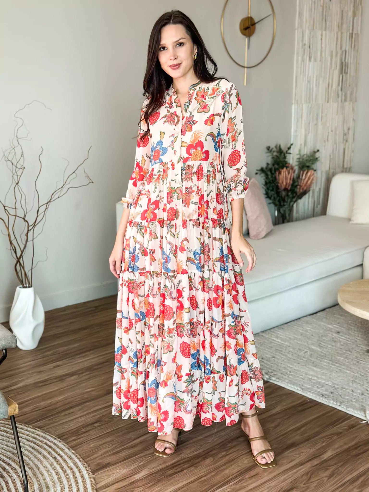 Pleated Women Dress with a Timeless and Elegant TexturePleated Women Dress with a Timeless and Elegant TextureHattie Floral Long Dress