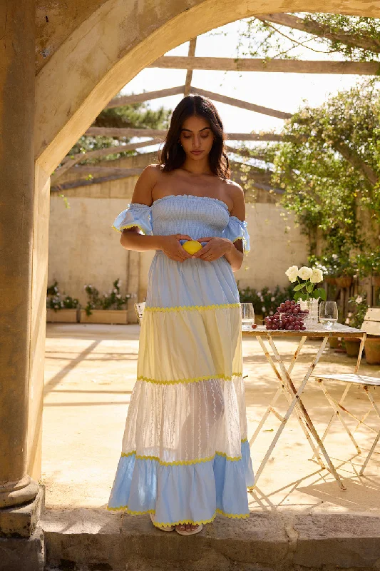 Off - the - Shoulder Women Dress for a Romantic and Feminine LookOff - the - Shoulder Women Dress for a Romantic and Feminine LookLillis and Lemons Maxi Dress Blue