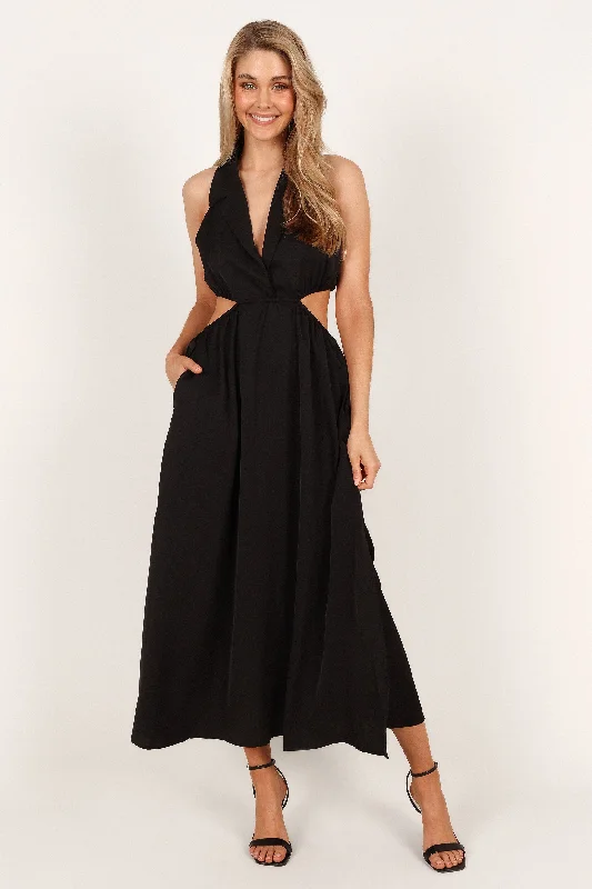 Strapless Women Dress with a Built - in Bra for Comfort and SupportStrapless Women Dress with a Built - in Bra for Comfort and SupportLou Lou Midi Dress - Black