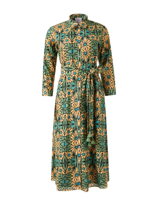 Wrap - Style Women Dress with Adjustable Fit for All Body TypesWrap - Style Women Dress with Adjustable Fit for All Body TypesMulti Floral Print Cotton Shirt Dress