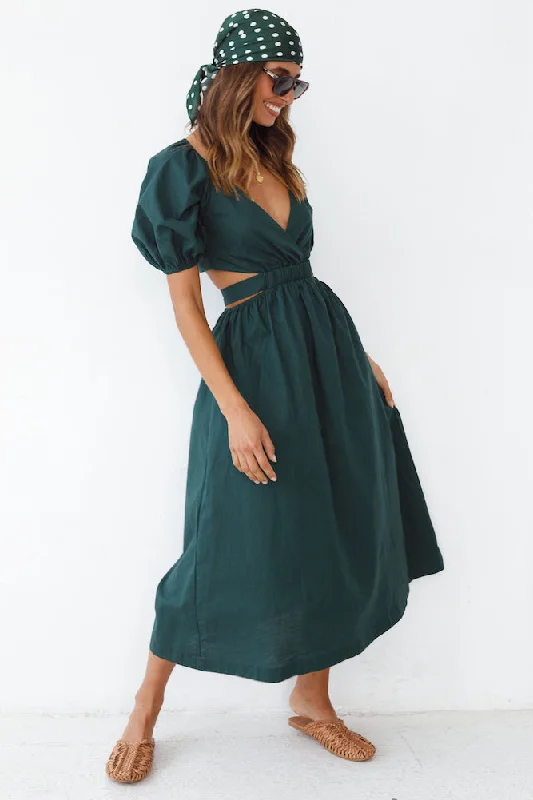 Empire Waist Women Dress to Accentuate the Bust and Conceal the WaistEmpire Waist Women Dress to Accentuate the Bust and Conceal the WaistNo Matter Maxi Dress Forest Green