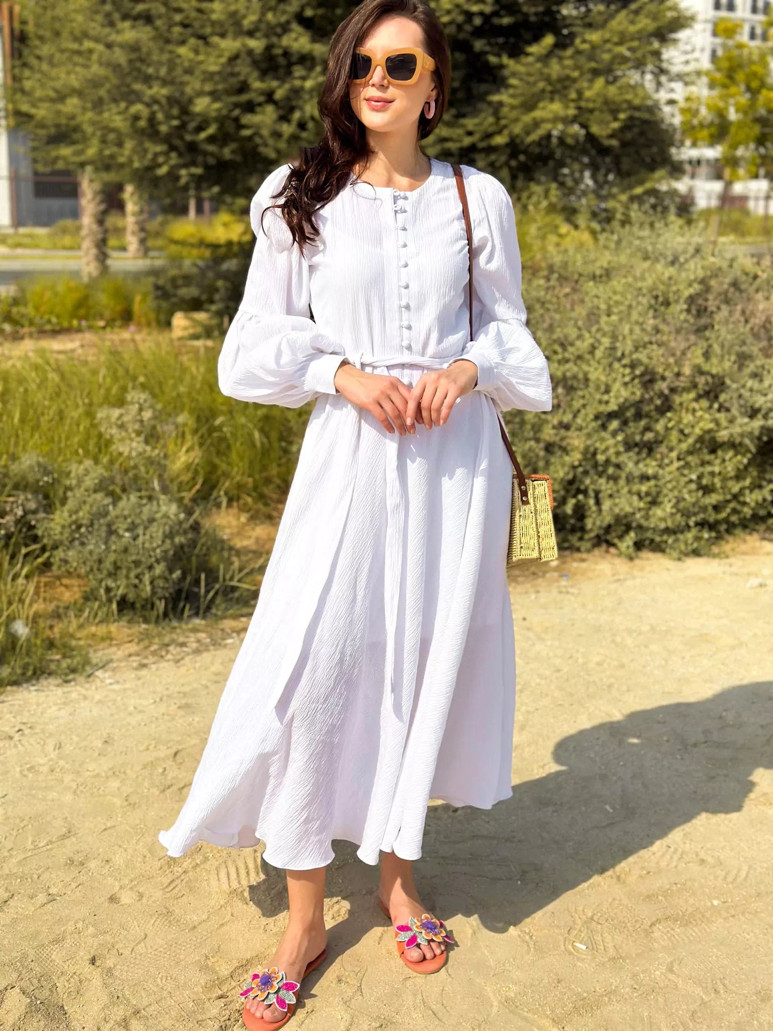 Mermaid - Style Women Dress with a Fitted Silhouette for Special OccasionsMermaid - Style Women Dress with a Fitted Silhouette for Special OccasionsOpal Affair Long Dress - White