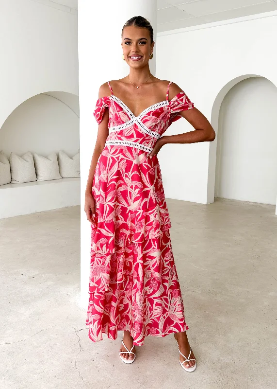 Mini Women Dress with a Short Hem for a Young and Trendy StyleMini Women Dress with a Short Hem for a Young and Trendy StyleRebecca Maxi Dress - Watermelon Floral