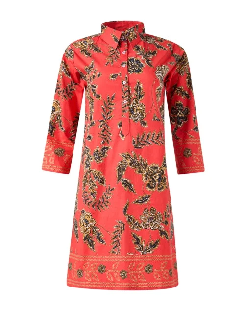 Ruffled Women Dress with Multiple Layers for a Playful and Girly StyleRuffled Women Dress with Multiple Layers for a Playful and Girly StyleRed Floral Cotton Shirt Dress