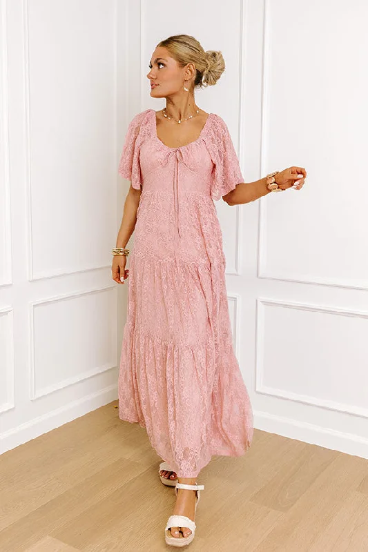 Pleated Women Dress with a Timeless and Elegant TexturePleated Women Dress with a Timeless and Elegant TextureSubtle Charmer Lace Maxi Dress