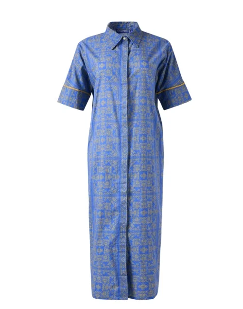 Shift Women Dress with a Simple and Classic Design for Everyday WearShift Women Dress with a Simple and Classic Design for Everyday WearThelma Blue Print Cotton Dress