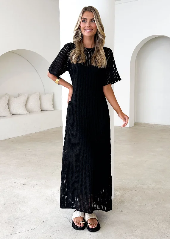 Sheath Women Dress with a Tailored Fit for a Professional LookSheath Women Dress with a Tailored Fit for a Professional LookVivvy Crochet Maxi Dress - Black