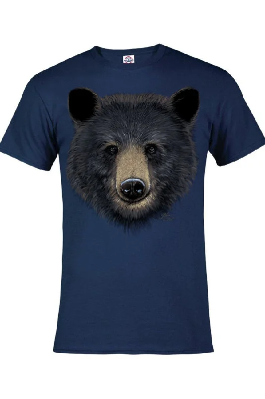 V - Neck Women T Shirt to Enhance the NecklineAdult Big Head Black Bear T-Shirt