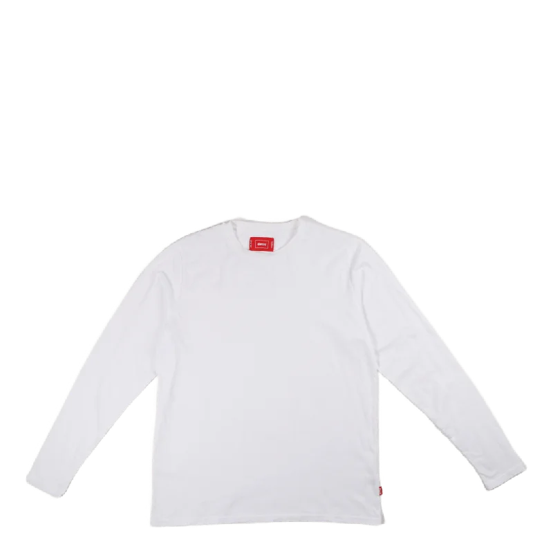 Crew Neck Women T Shirt with a Timeless DesignBlank Long Sleeve Tee White