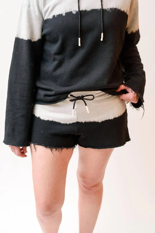 Dip Dye Sweat Short In Black/grey Multi