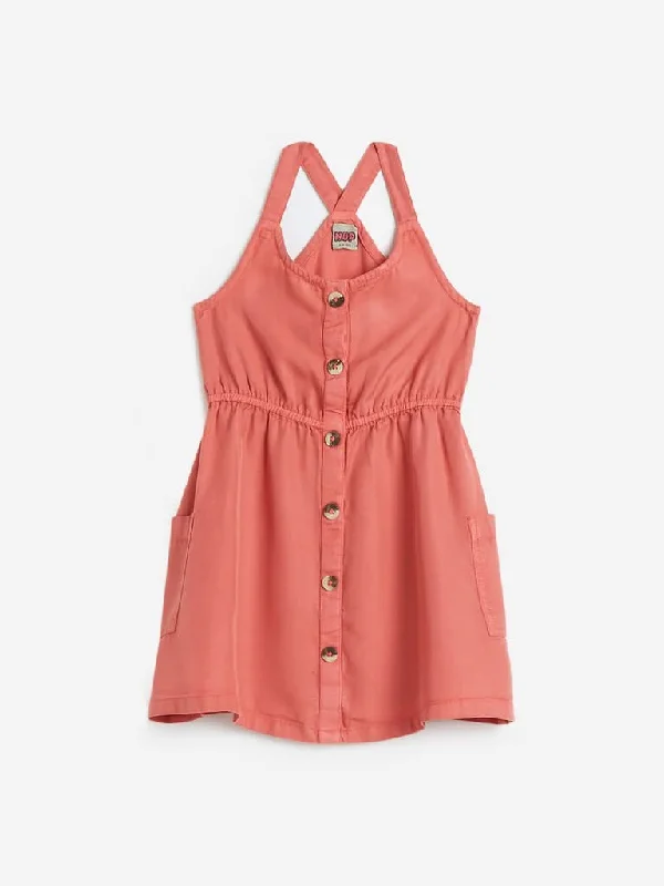 HOP Kids Peach Fit-And-Flare Emma Dress