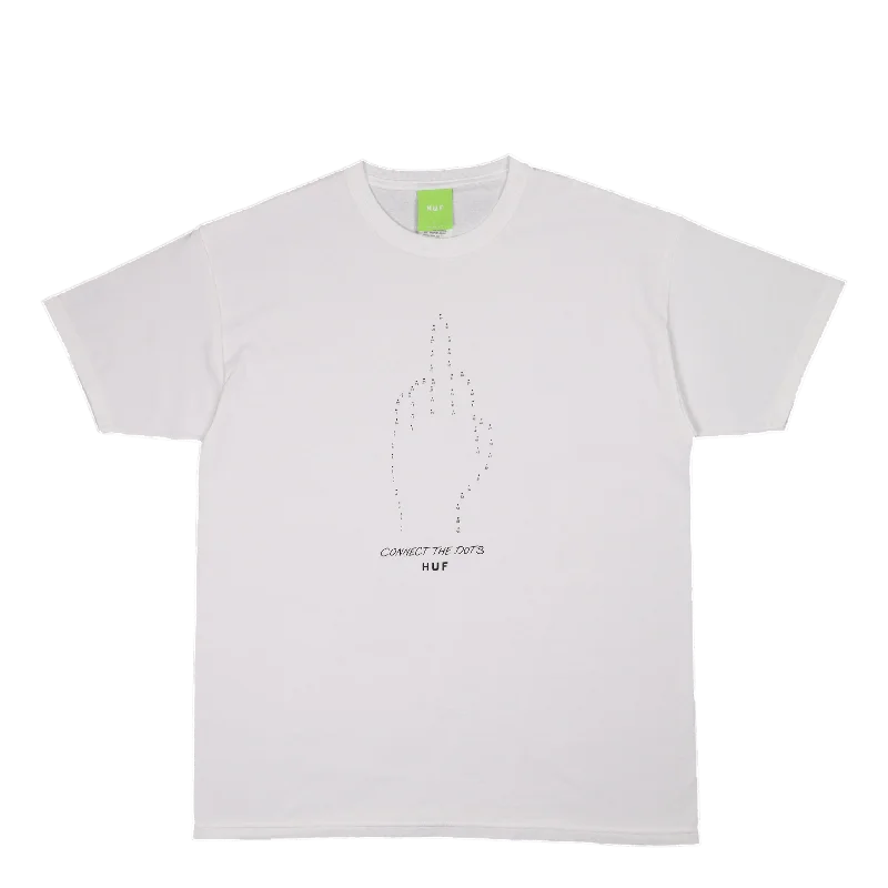 Ringer T Shirt Women with Retro - Inspired StripesConnect The Dots S/s Tee White