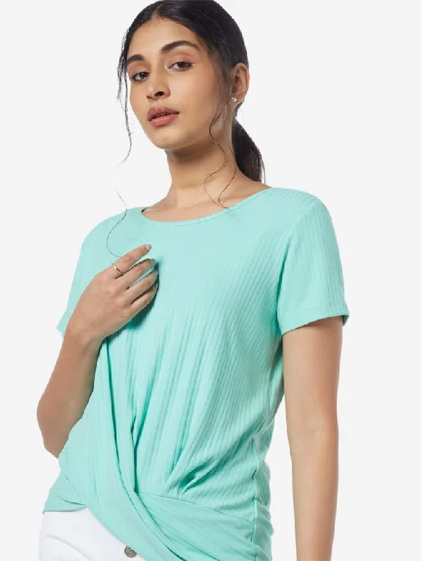 LOV Mint Ribbed Twister Top