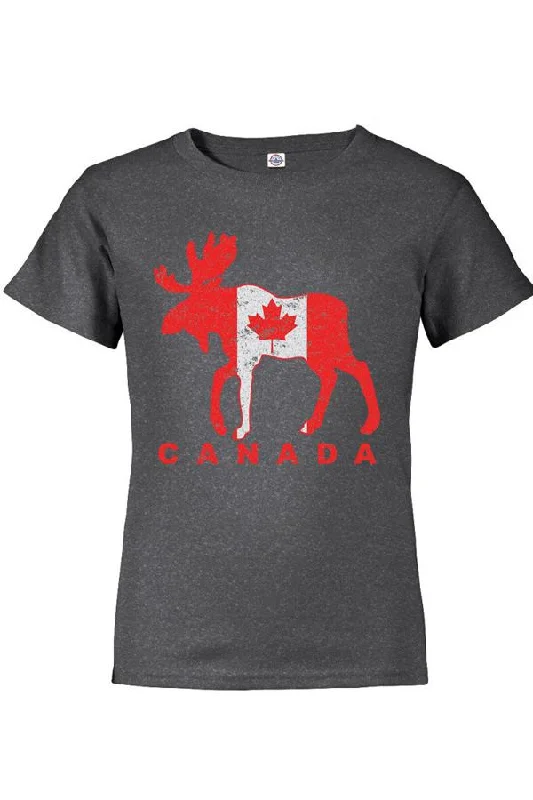 Pocketed Women T Shirt for Added FunctionalityAdult Moose Flag T-Shirt (Canadian Moose Flag)