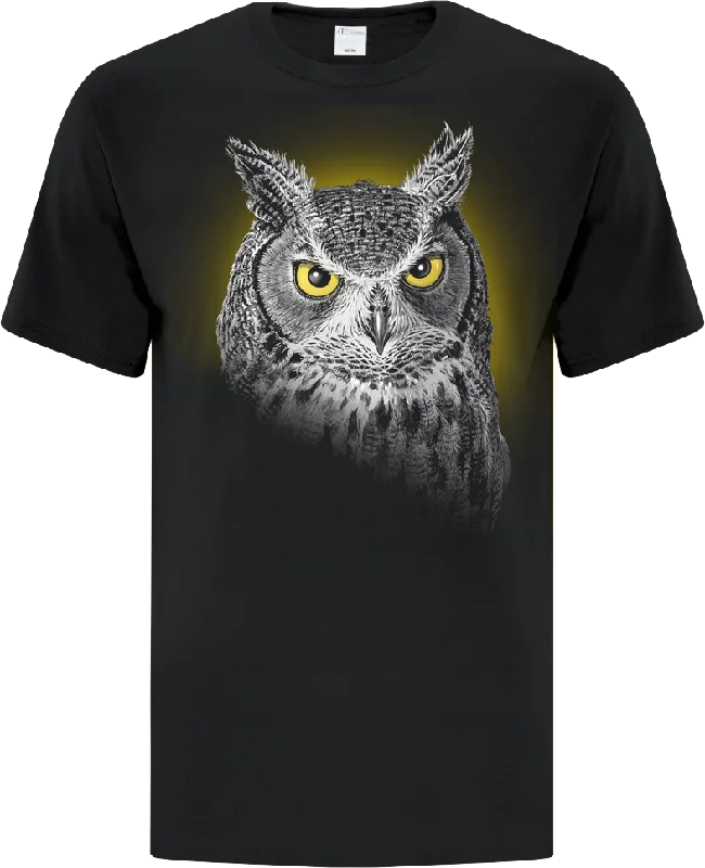 Sleeveless Women T Shirt for Summer ComfortAdult Owl Portrait T-Shirt