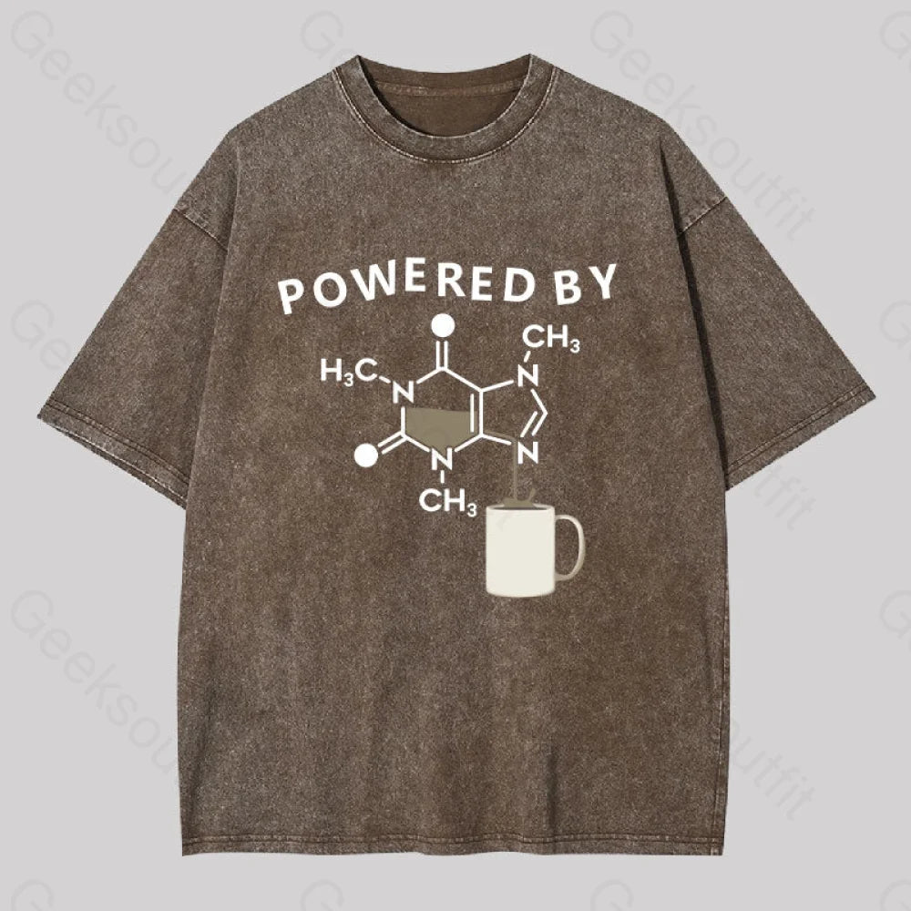 Crop Top Women T Shirt to Pair with High - Waisted BottomsPowered By Caffeine Unisex Washed T-shirt