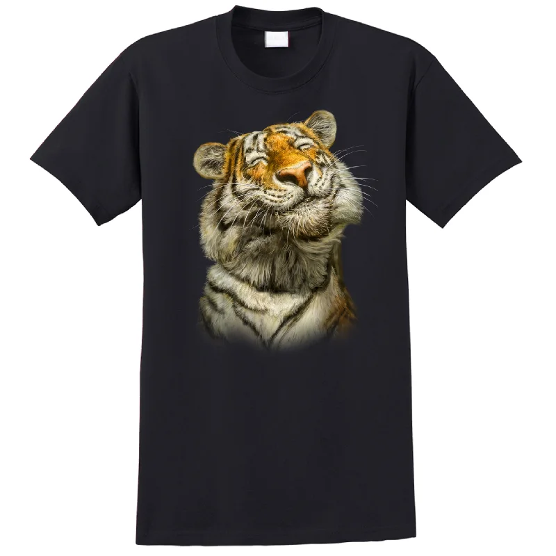 Crew Neck Women T Shirt with a Timeless DesignAdult Smiling Tiger T-Shirt