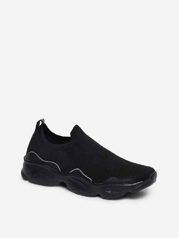 SOLEPLAY Black Chunky Slip-On Sneakers