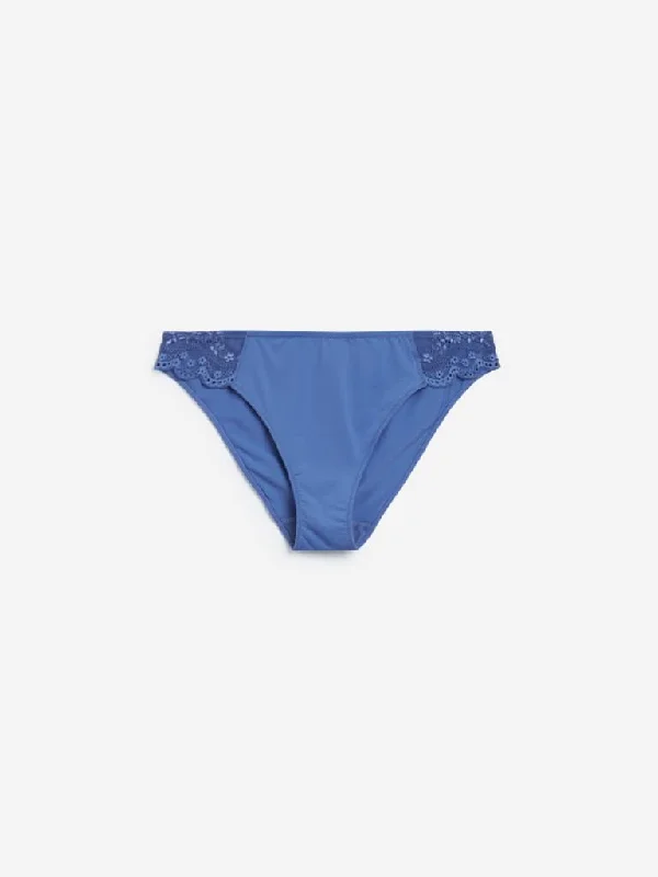 Wunderlove Blue Lace Hi-Leg Alexa Briefs