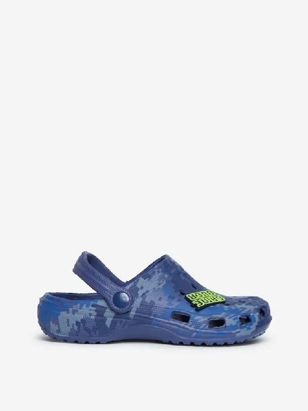 Yellow Kids Blue Game Themed Clogs