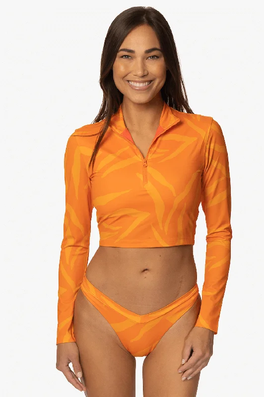 Metallic - finish bikini for a glamorous and eye - catching poolside lookTofino Long Sleeved Crop 1/4 Zip-up Rashie - Pyramid