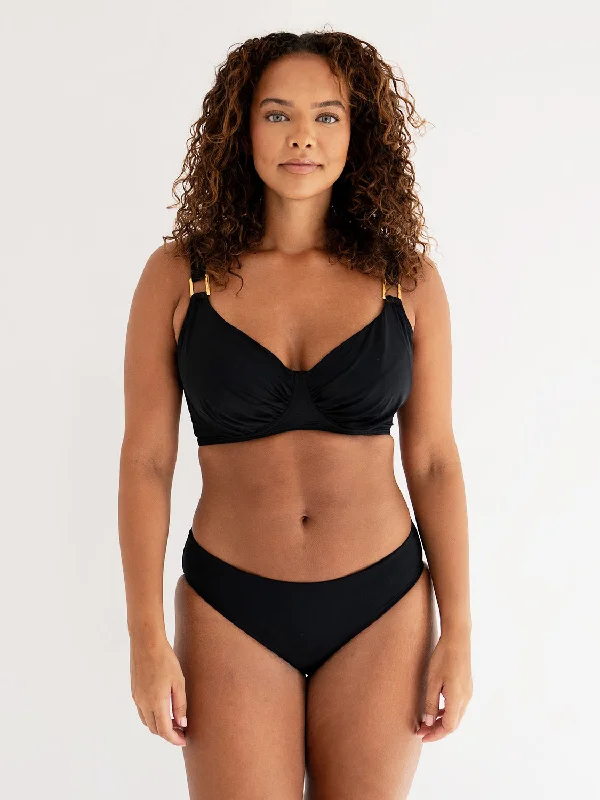 Maternity bikini for expecting mothers to enjoy the beach comfortablySECRET SUPPORT DD+ Full Cup Bikini Top Black