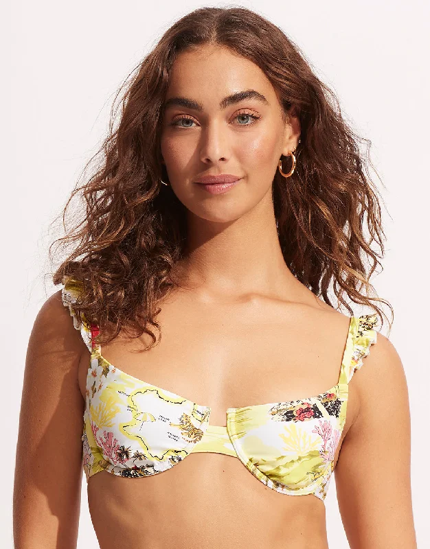 Long - line bikini top for added support and a fashionable lookCoast to Coast Underwire Bra Bikini Top - Wild Lime