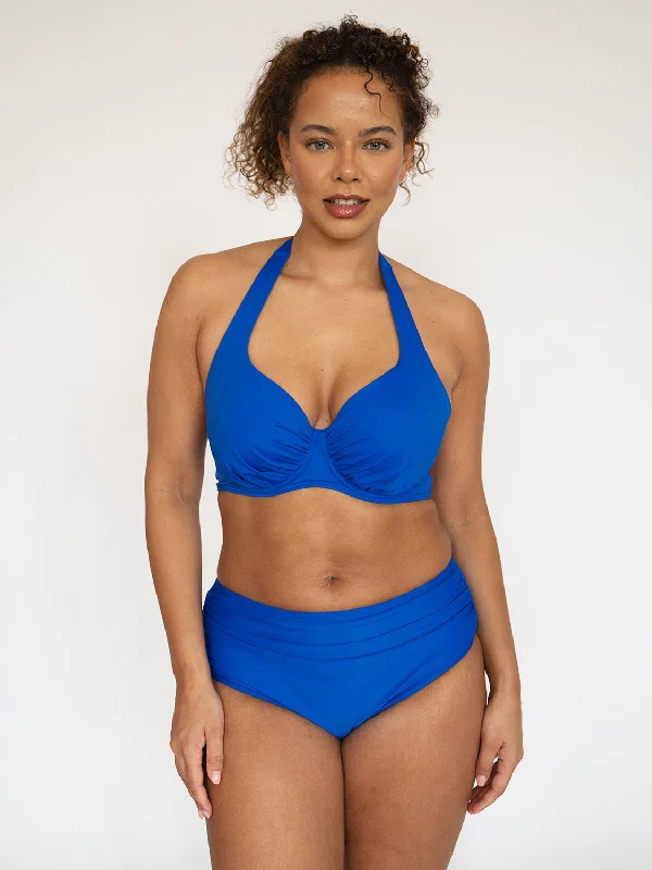 Long - line bikini top for added support and a fashionable lookSECRET SUPPORT DD+ Halter Neck Bikini Top Santorini Blue