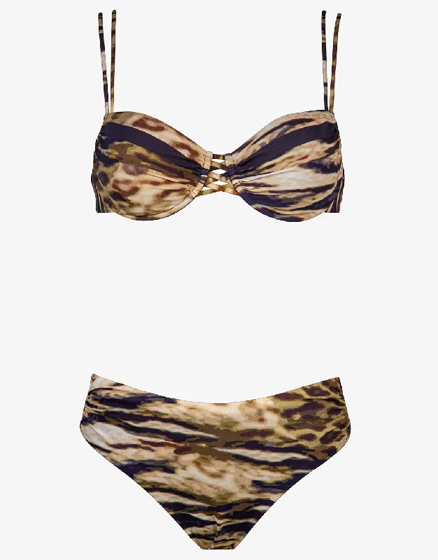 Tie - side bikini bottoms for an adjustable and stylish fitEdge Underwired Bikini Set - Tiger Camo