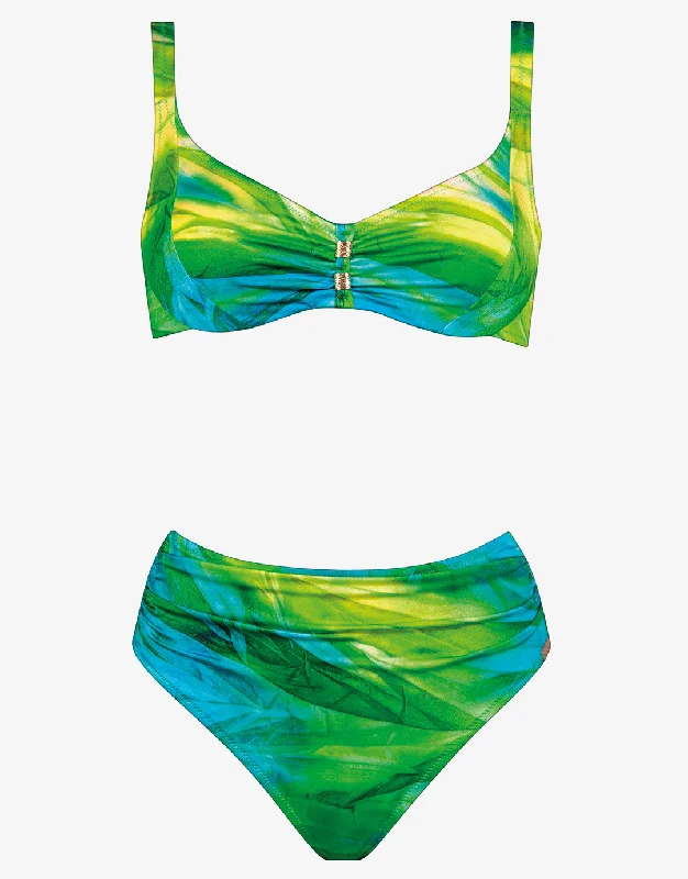 Plus - size bikini with full - coverage options for comfort and confidenceGreen Waters Underwired Bikini Set - Aqua Flow