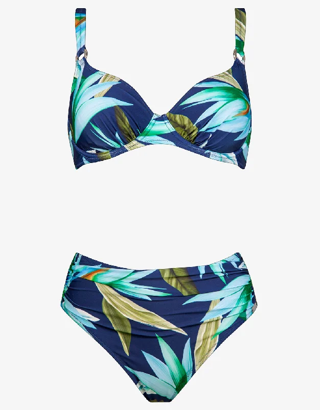 Maternity bikini for expecting mothers to enjoy the beach comfortablyOcean Bloom Underwired Bikini Set - Navy Aqua