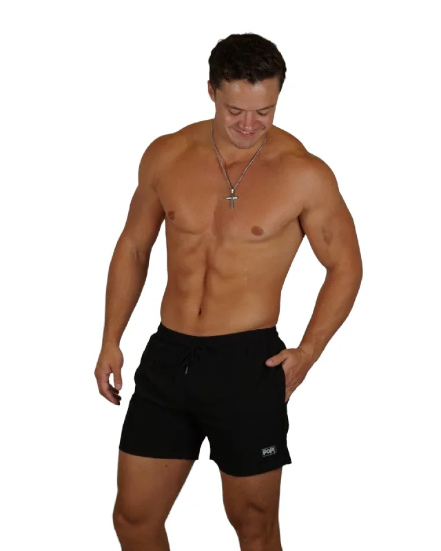 Push - up bikini top to enhance the bust for a confident beach appearancePAPI MEN TRUNKS 5.5" & 7.5" STRETCH-BLACK