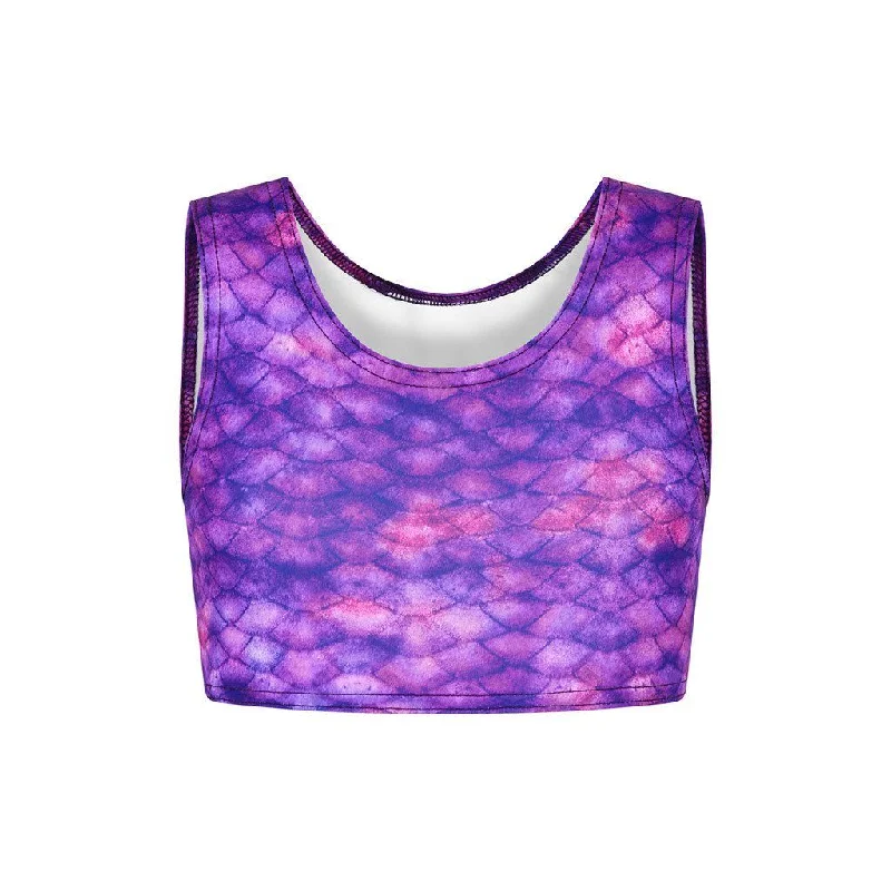 Neon - colored bikini to stand out on the beachPurple Surf Crop Top